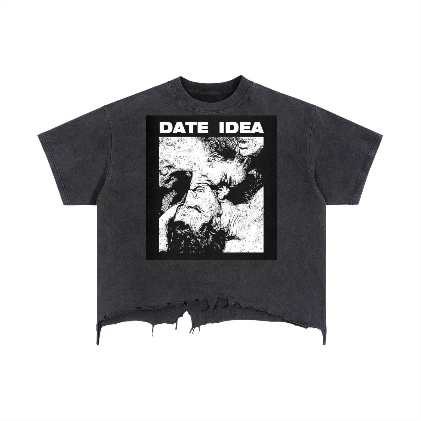 Vintage Wash Boxy Distressed Hem T-Shirt