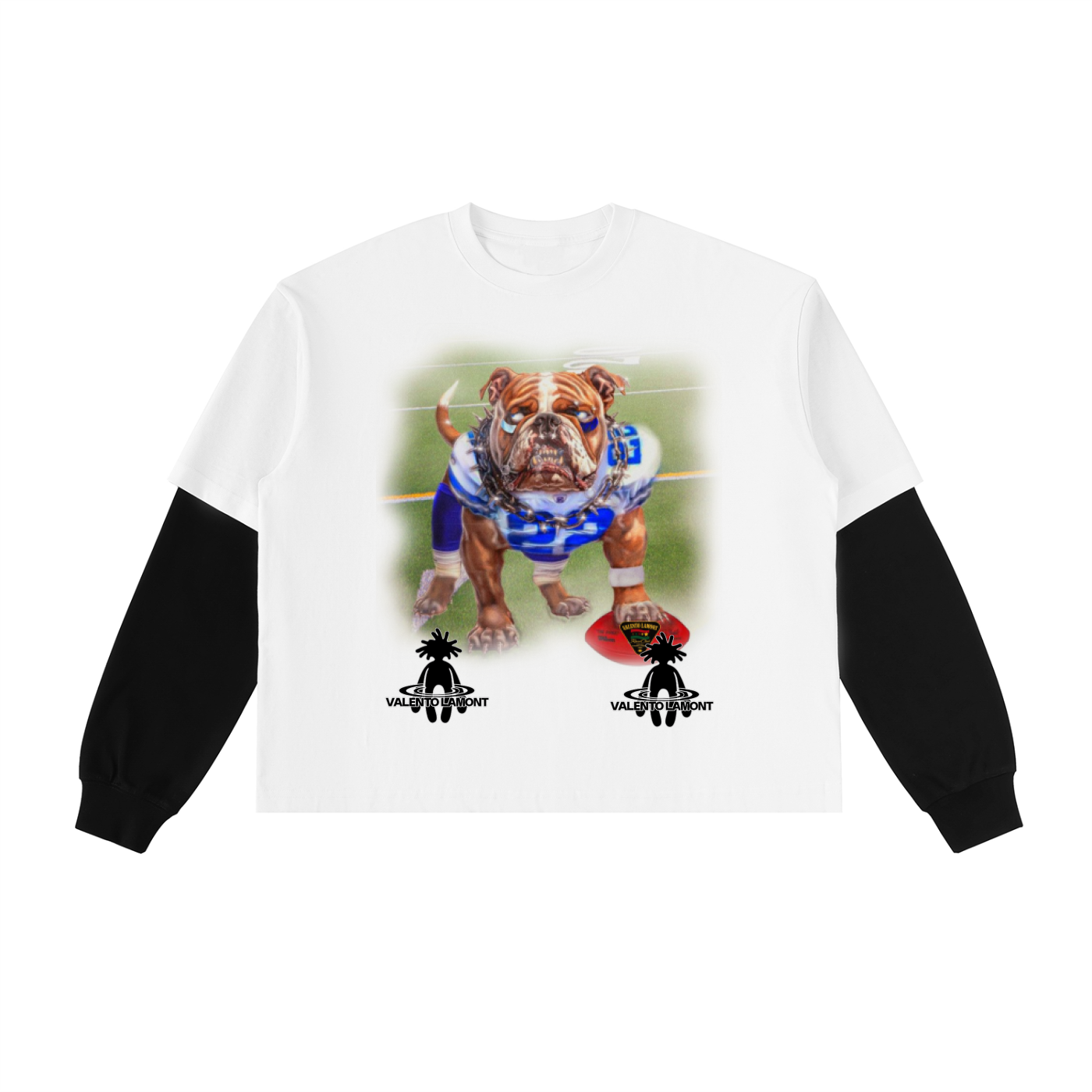 Layered Contrast Sleeve Cotton T-Shirt