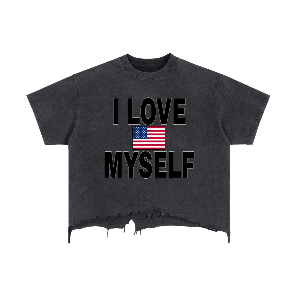 Vintage Wash Boxy Distressed Hem T-Shirt