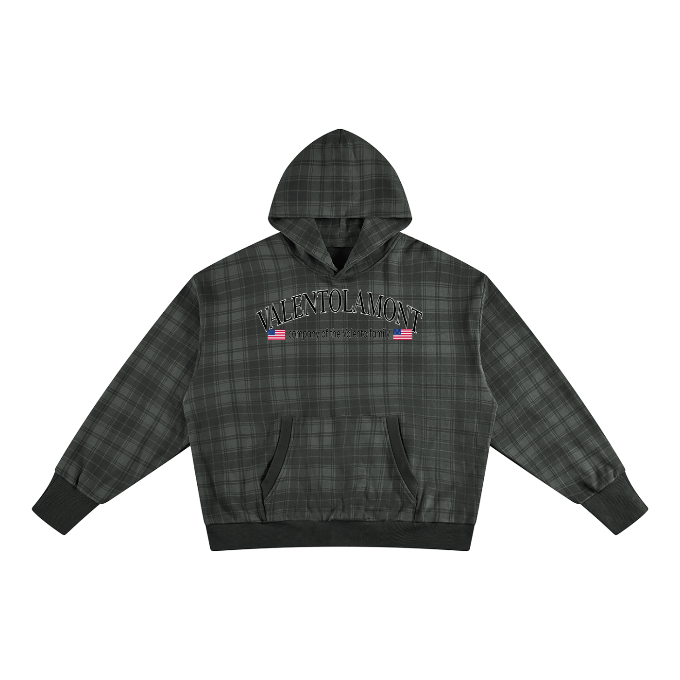 V Plaid Color Block Hoodie