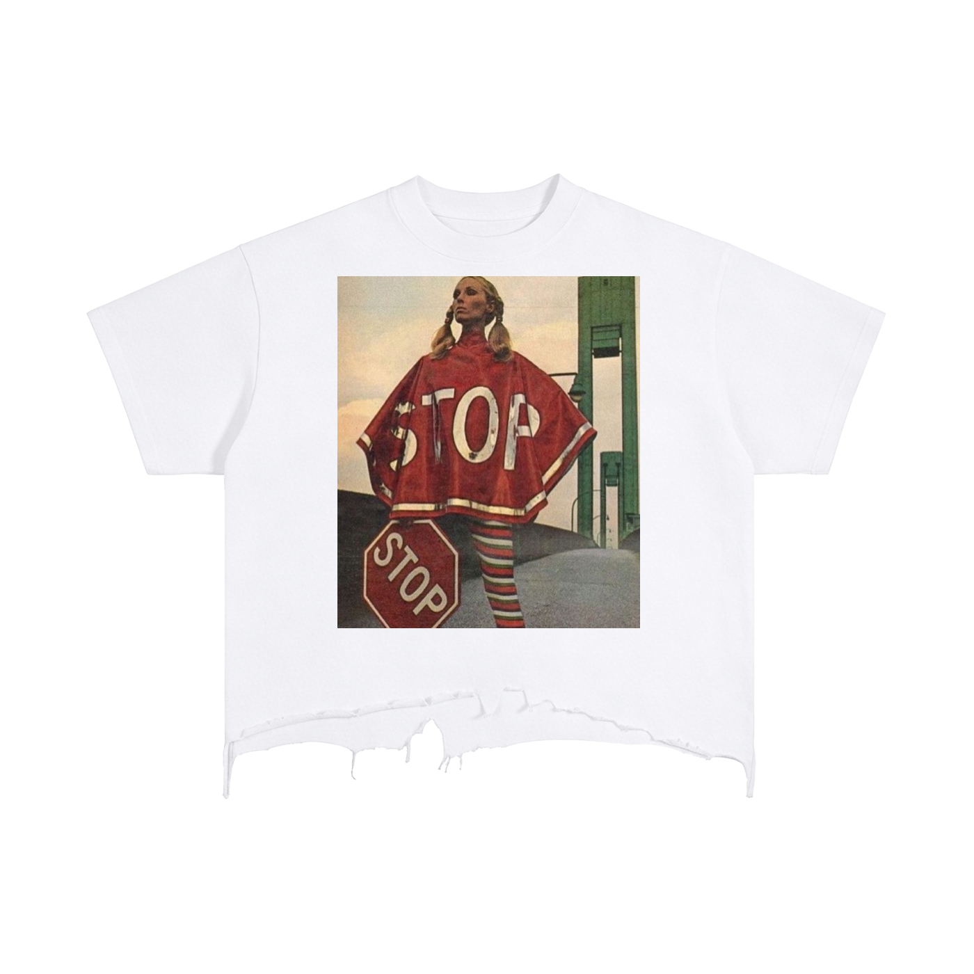Vintage Wash Boxy Distressed Hem T-Shirt
