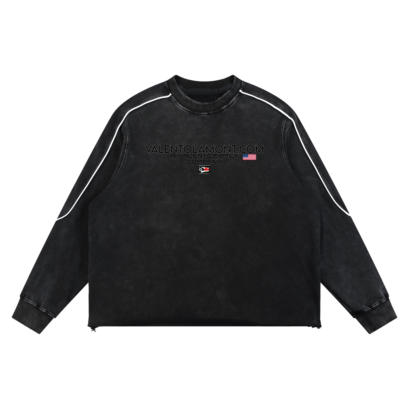 Mineral Wash Piping Raw Hem Sweatshirt