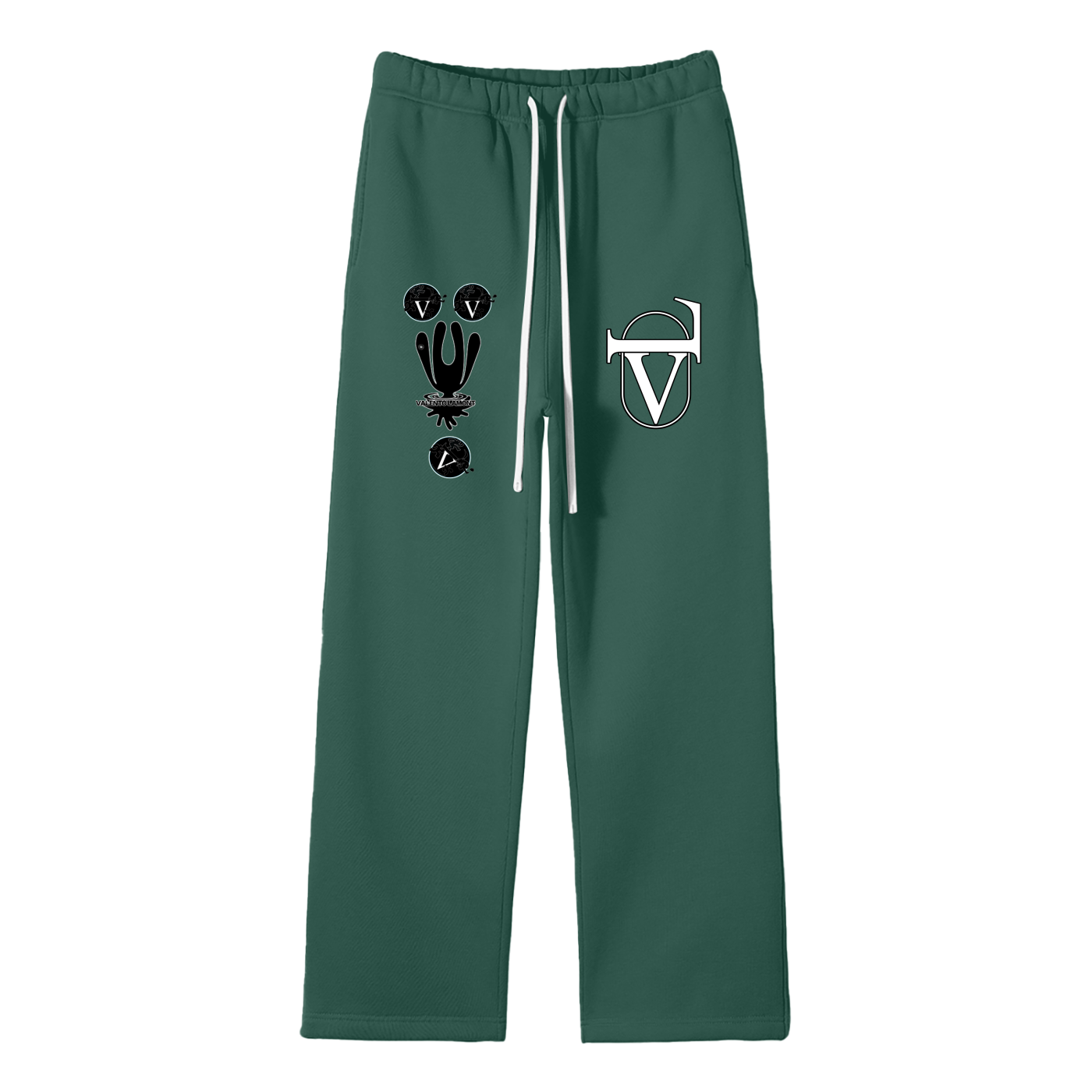 Streetwear Unisex Solid Color Fleece Straight Leg Pants