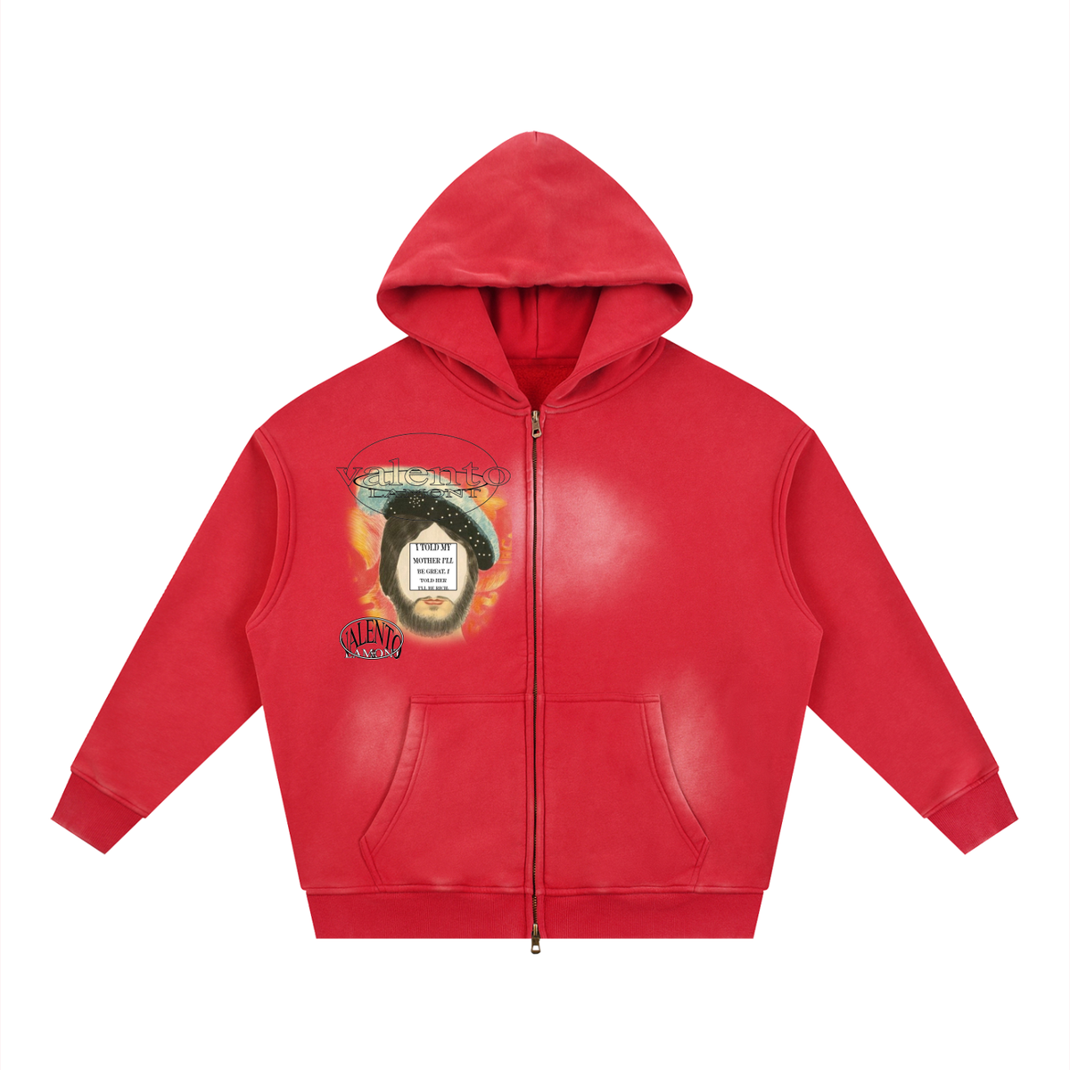 Sunfade Two-way Zipper Boxy Fleece Hoodie