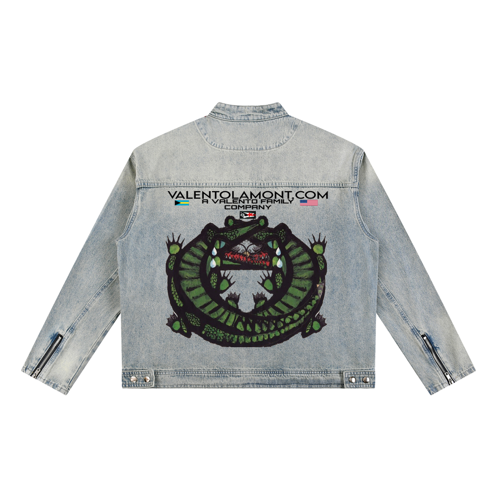 Vintage Wash Zip Denim Jacket
