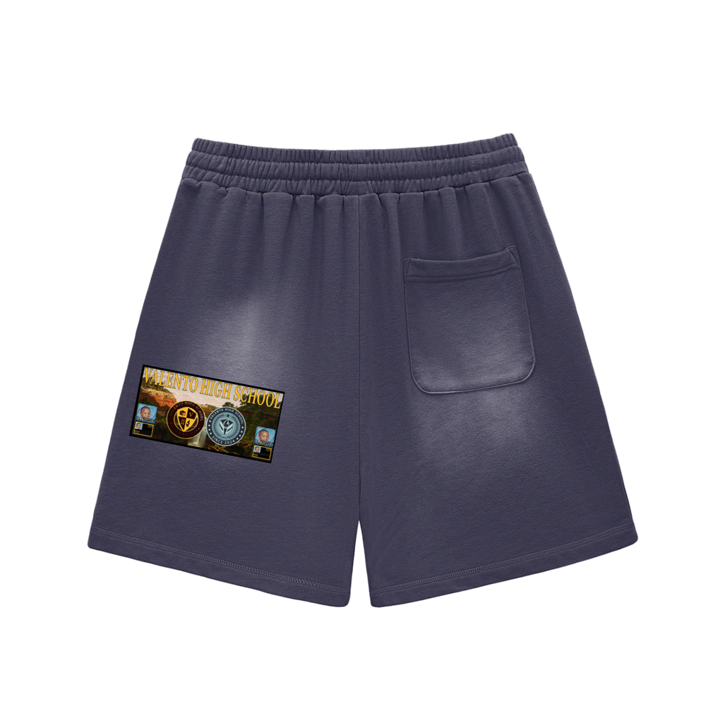 Sun Fade Raw Edge Cotton Shorts