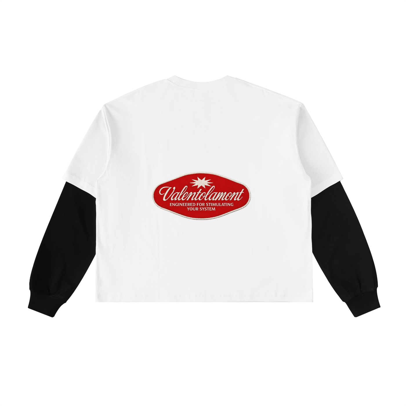 Layered Contrast Sleeve Cotton T-Shirt