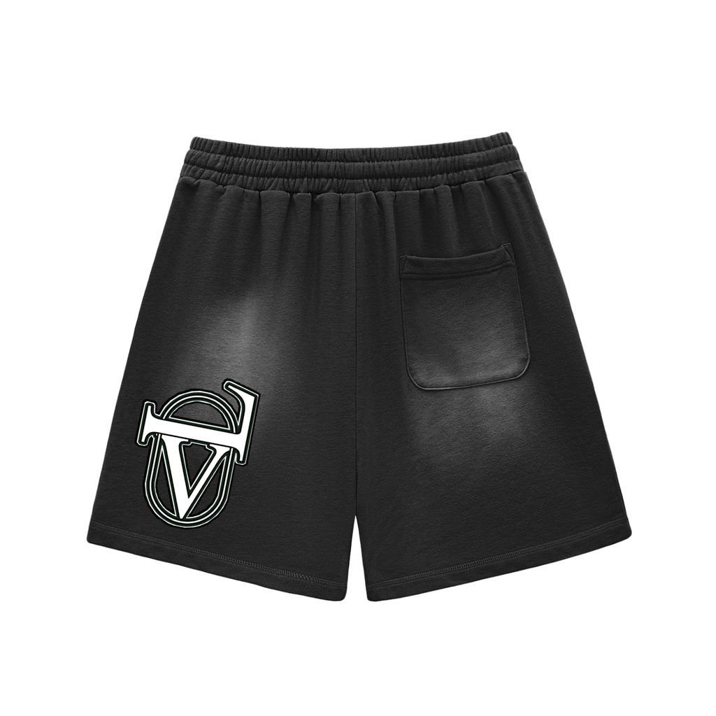 Sun Fade Raw Edge Cotton Shorts