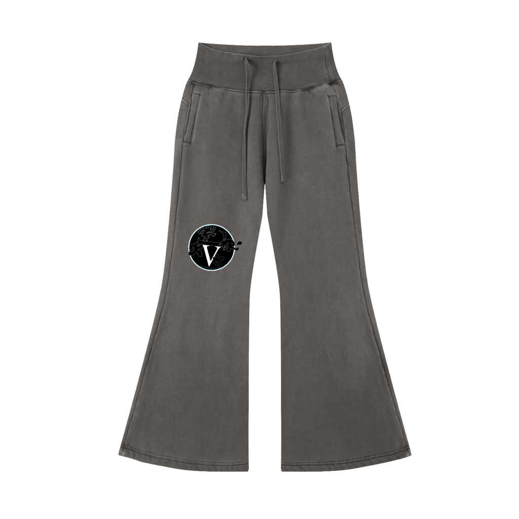 Vintage Washed Flared Fleece Pants