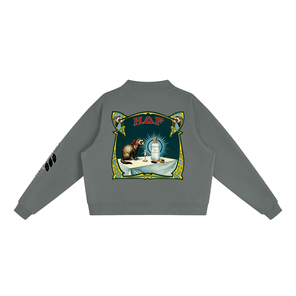 Essential Fleece Mock-Neck Crew Sweatshirt
