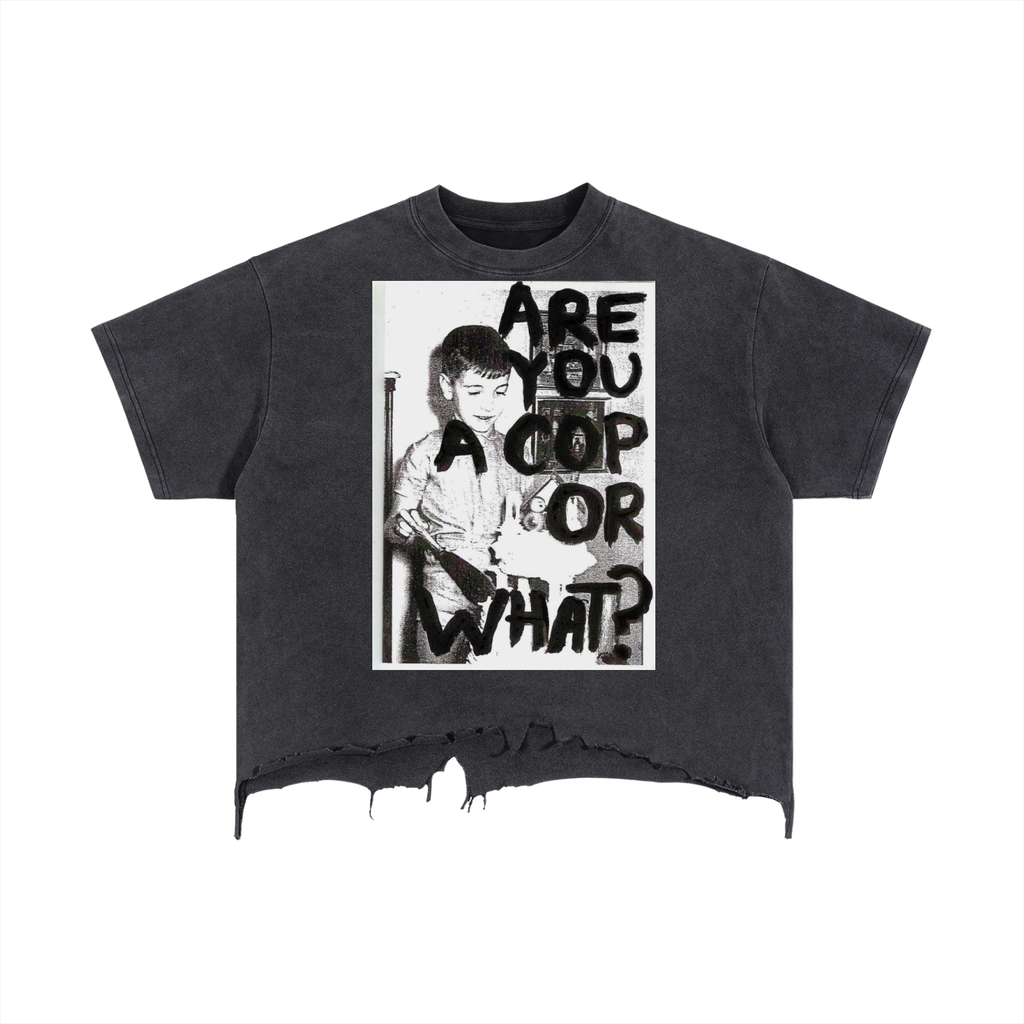 Vintage Wash Boxy Distressed Hem T-Shirt