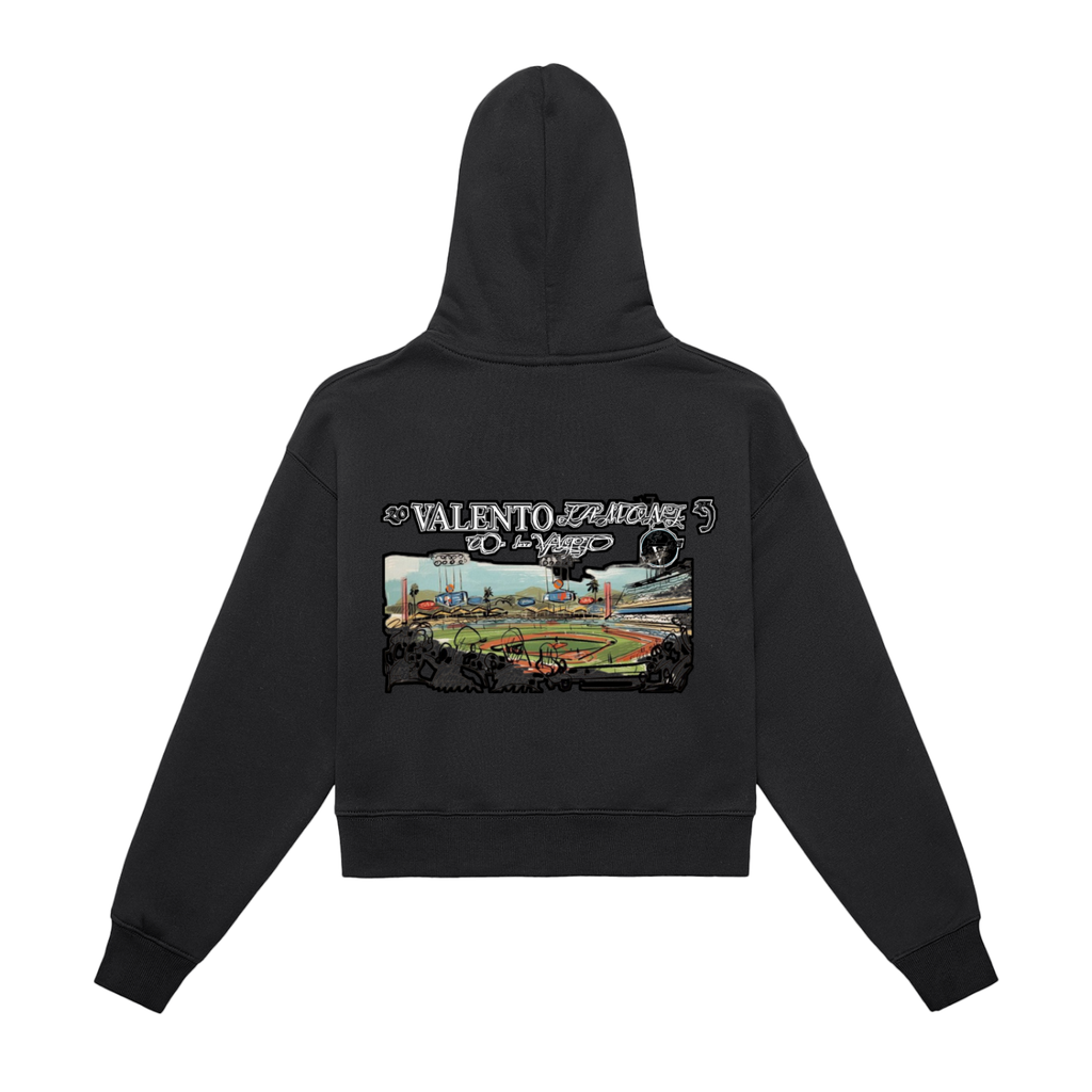 Fleeced Zip-Up Cropped Hoodie