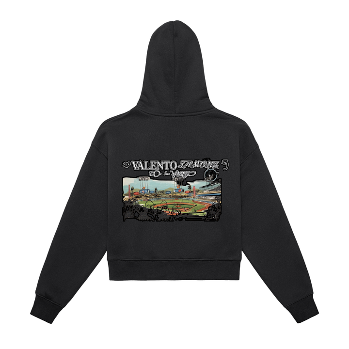 Fleeced Zip-Up Cropped Hoodie