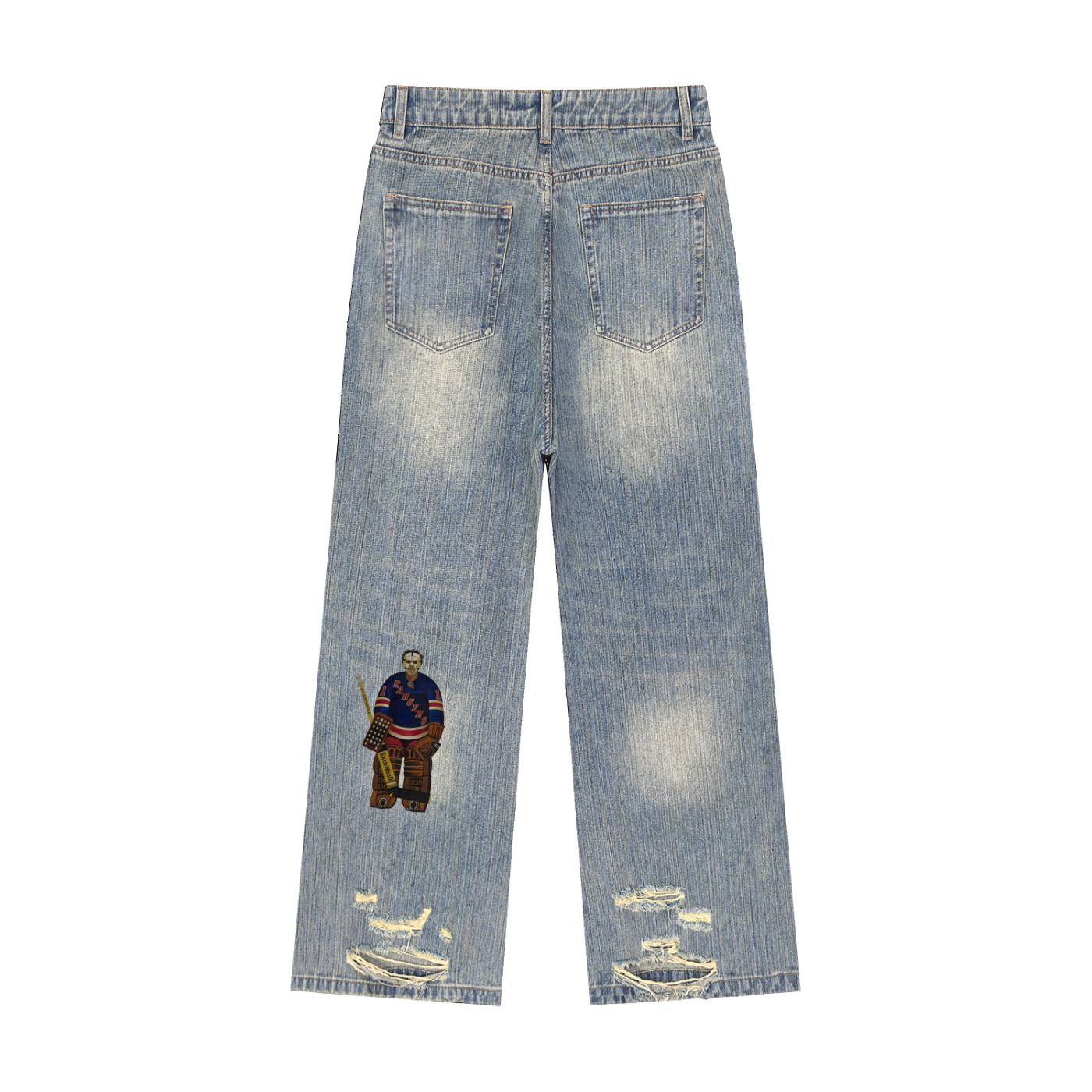 Vintage Wash Distressed Denim Jeans