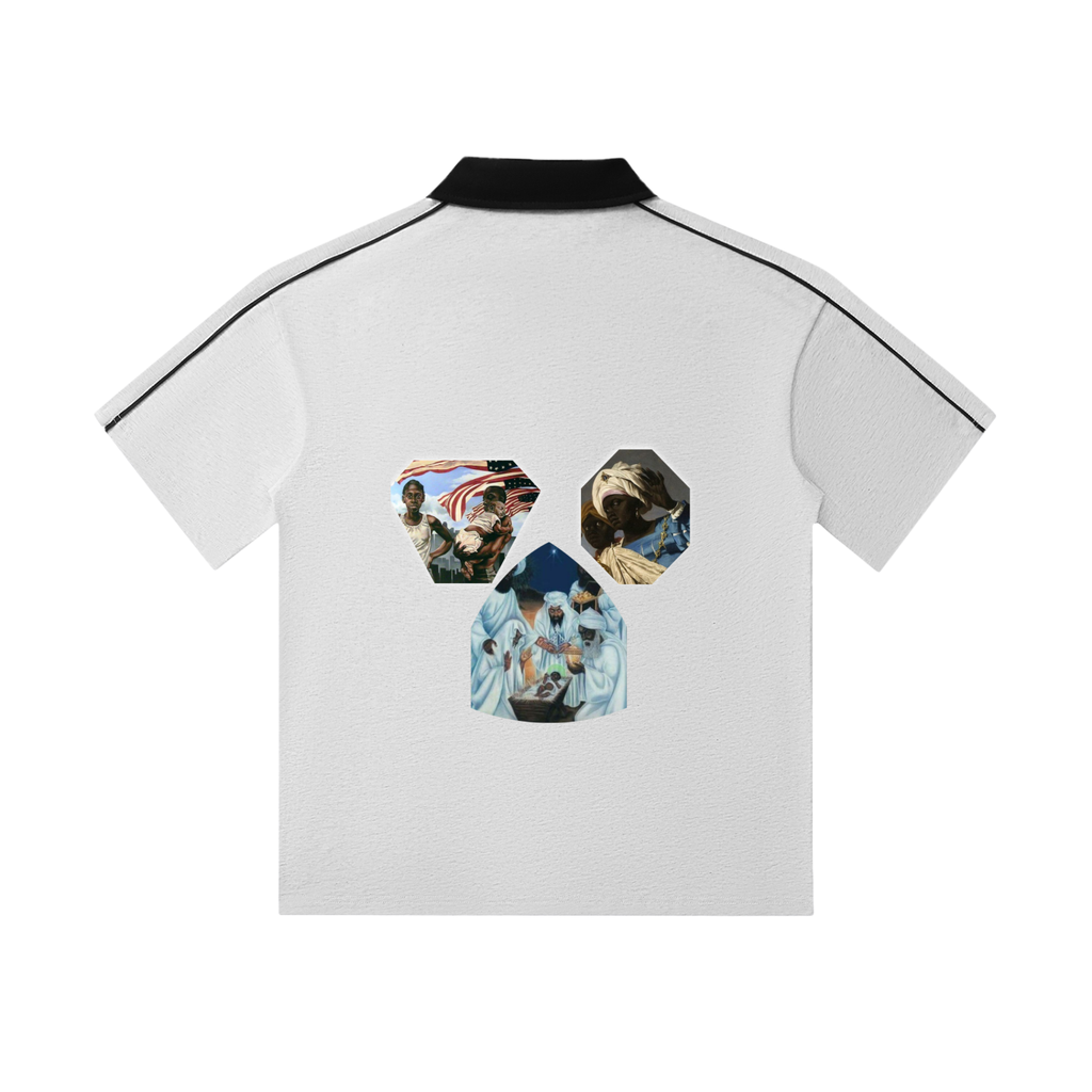 Contrast Collar Short-Sleeve Polo Shirt