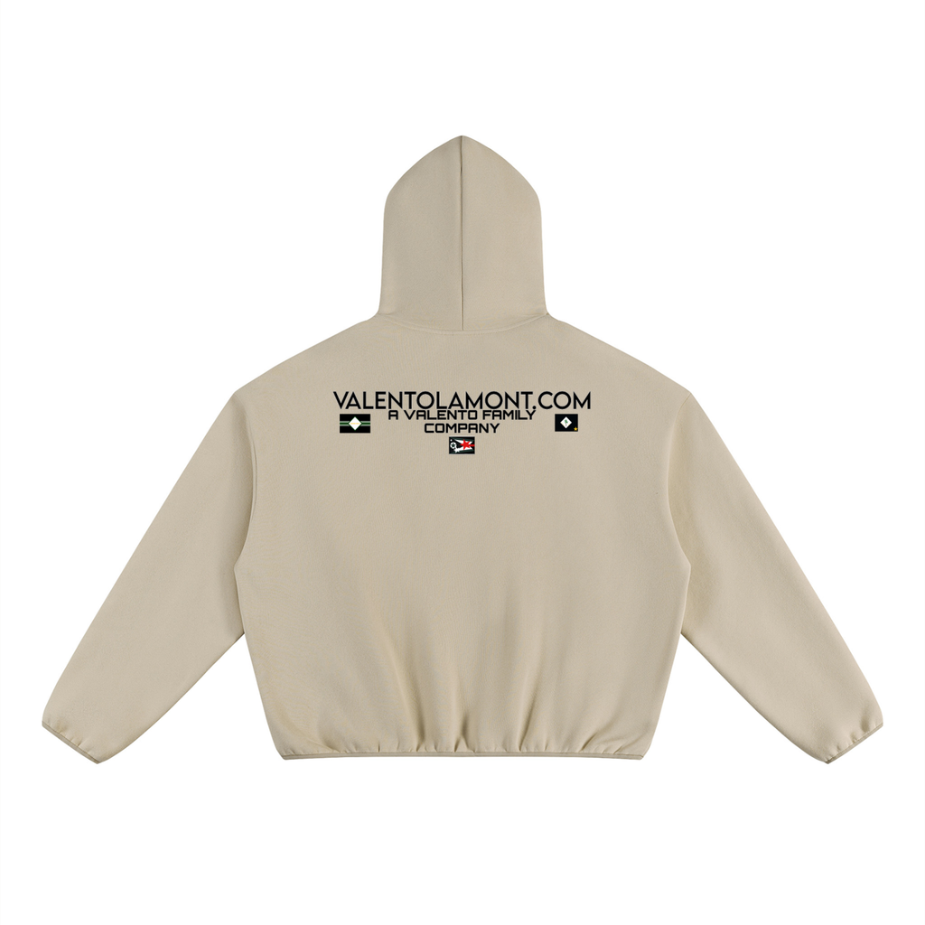 V Boxy Piping Fleece Hoodie