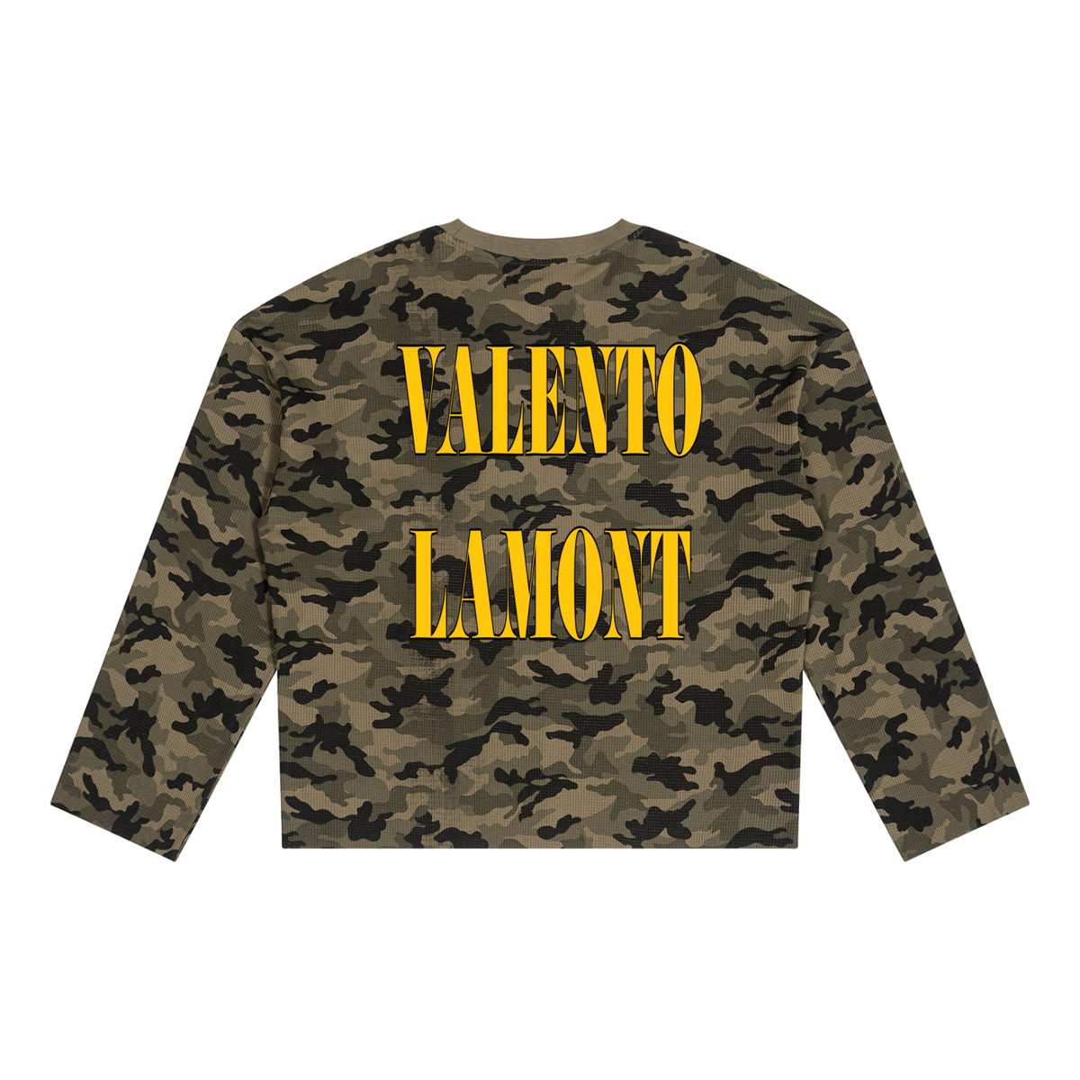 V Camo Waffle Raw Edge T-Shirt