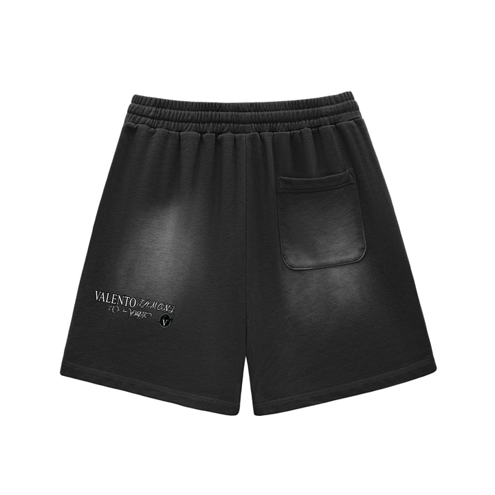 Sun Fade Raw Edge Cotton Shorts