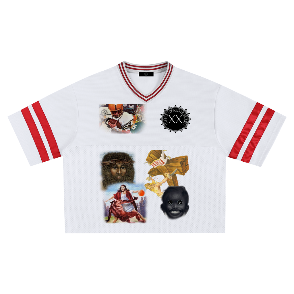 Taped Mesh Boxy T-Shirt