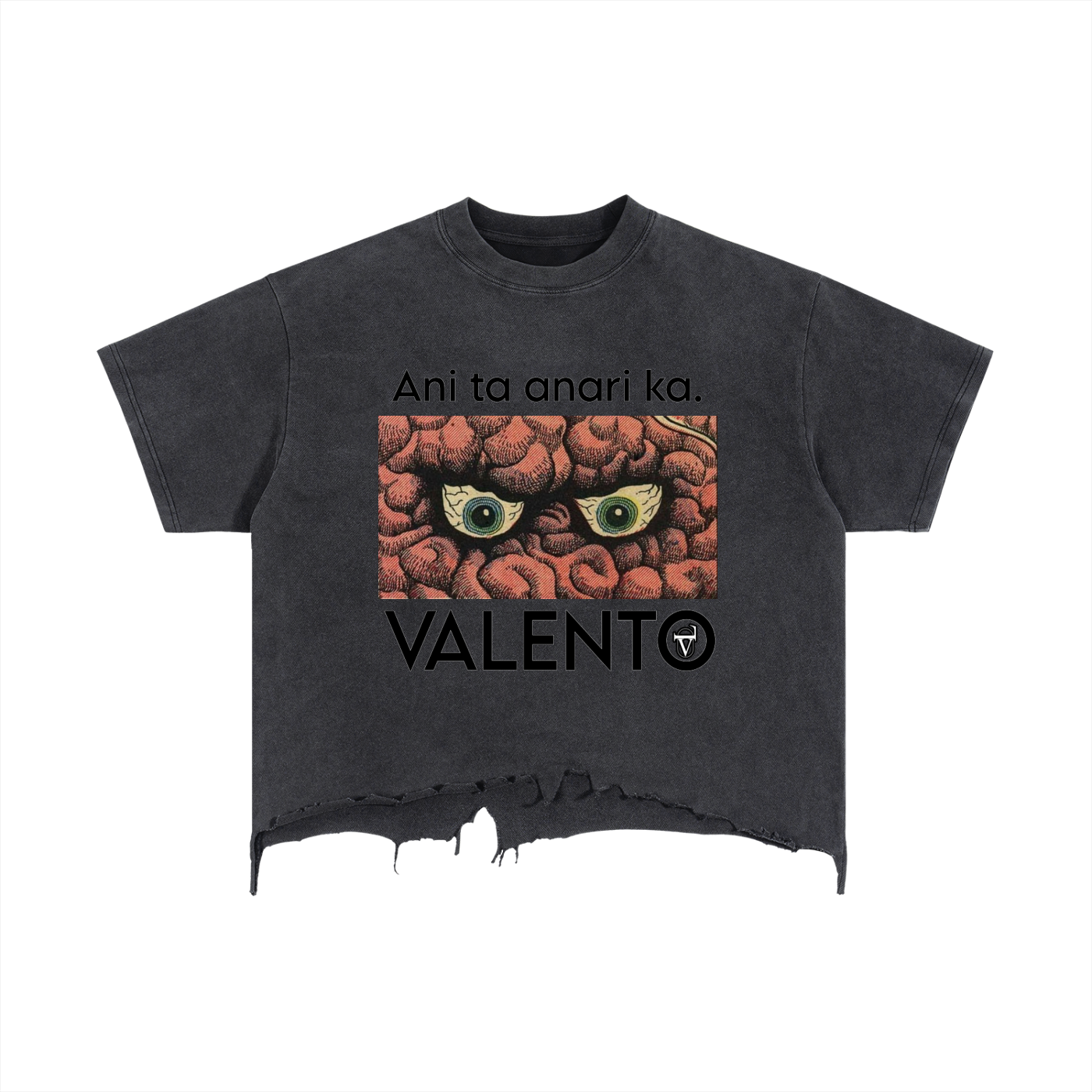 Vintage Wash Boxy Distressed Hem T-Shirt