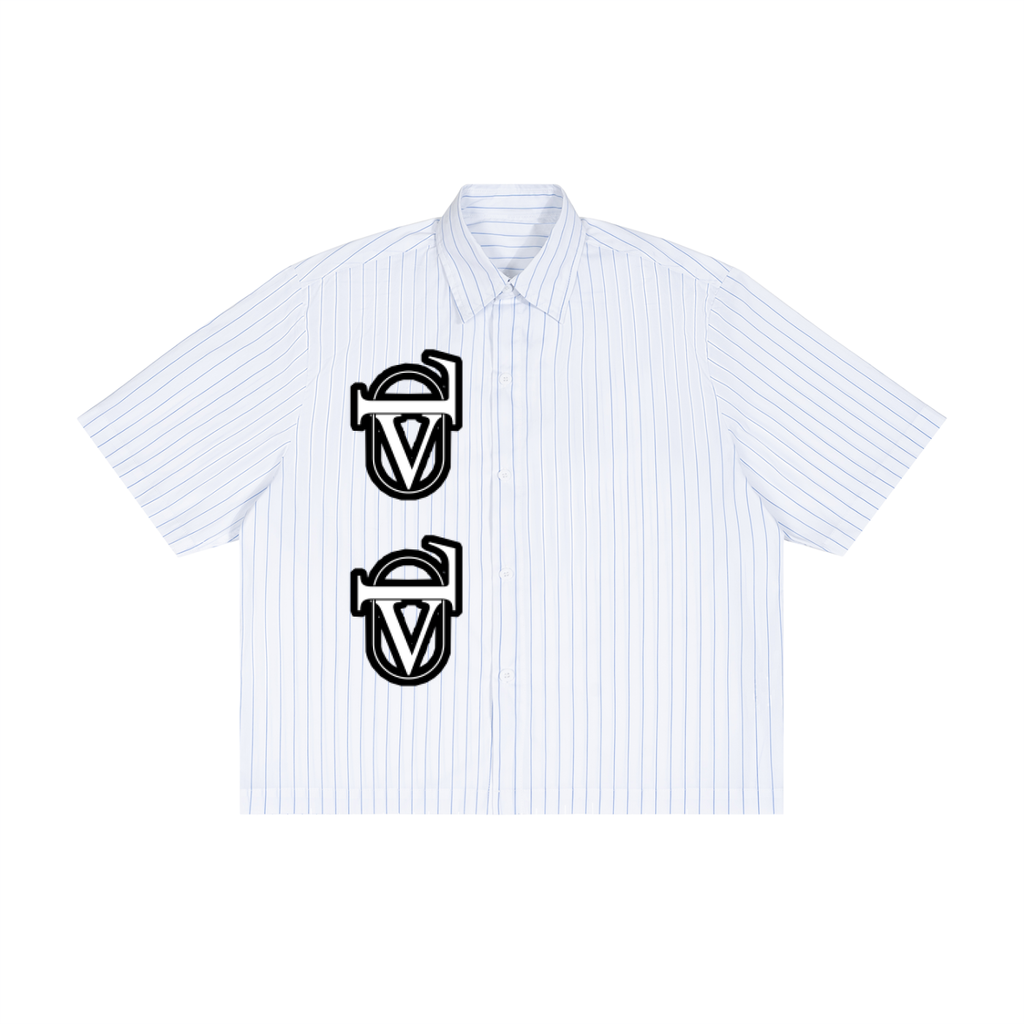 Unisex Striped Boxy Button-Up Shirt