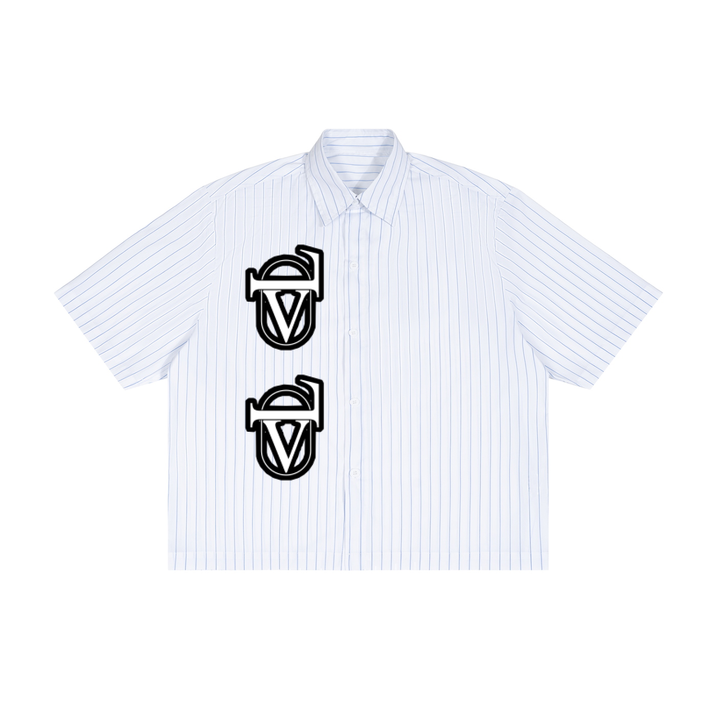 Unisex Striped Boxy Button-Up Shirt