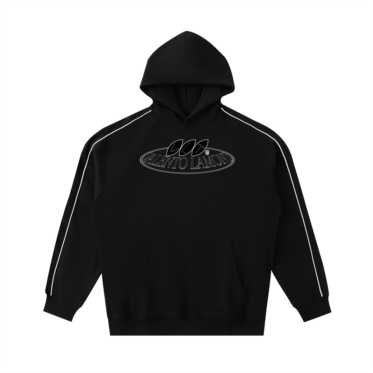 Contrast Piping Raglan Hoodie
