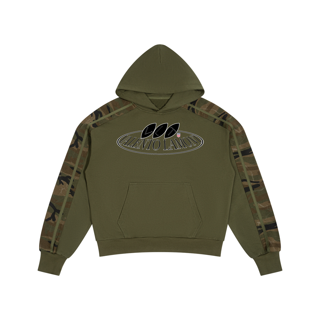 Unisex Boxy Camo Paneled Hoodie