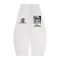Vertical Stripe Drawstring Barrel Pants