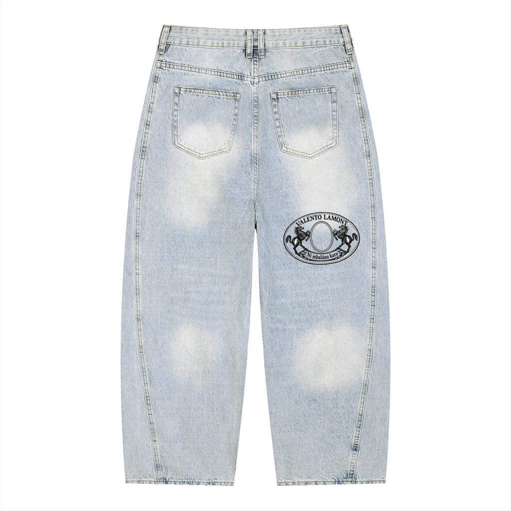 Men's Vintage Wash Sunfade Barrel Leg Jeans