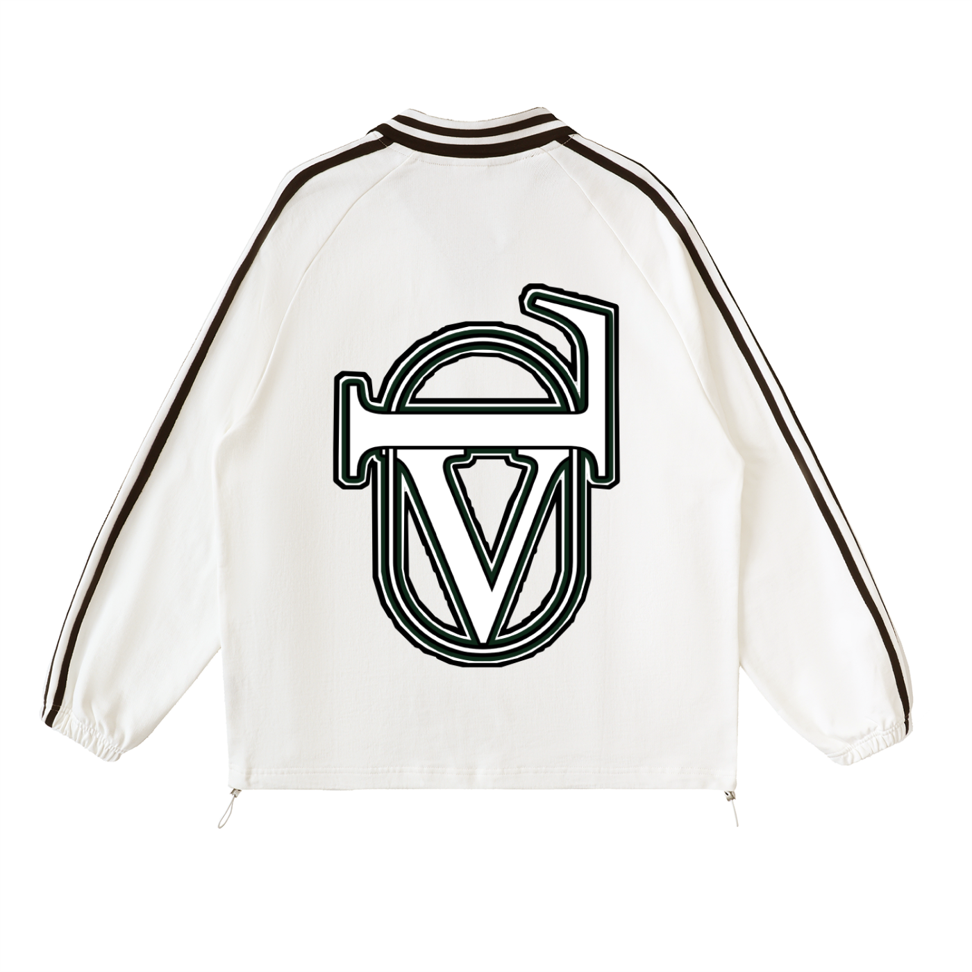 Contrast Striped Lapel Collar Sweatshirt