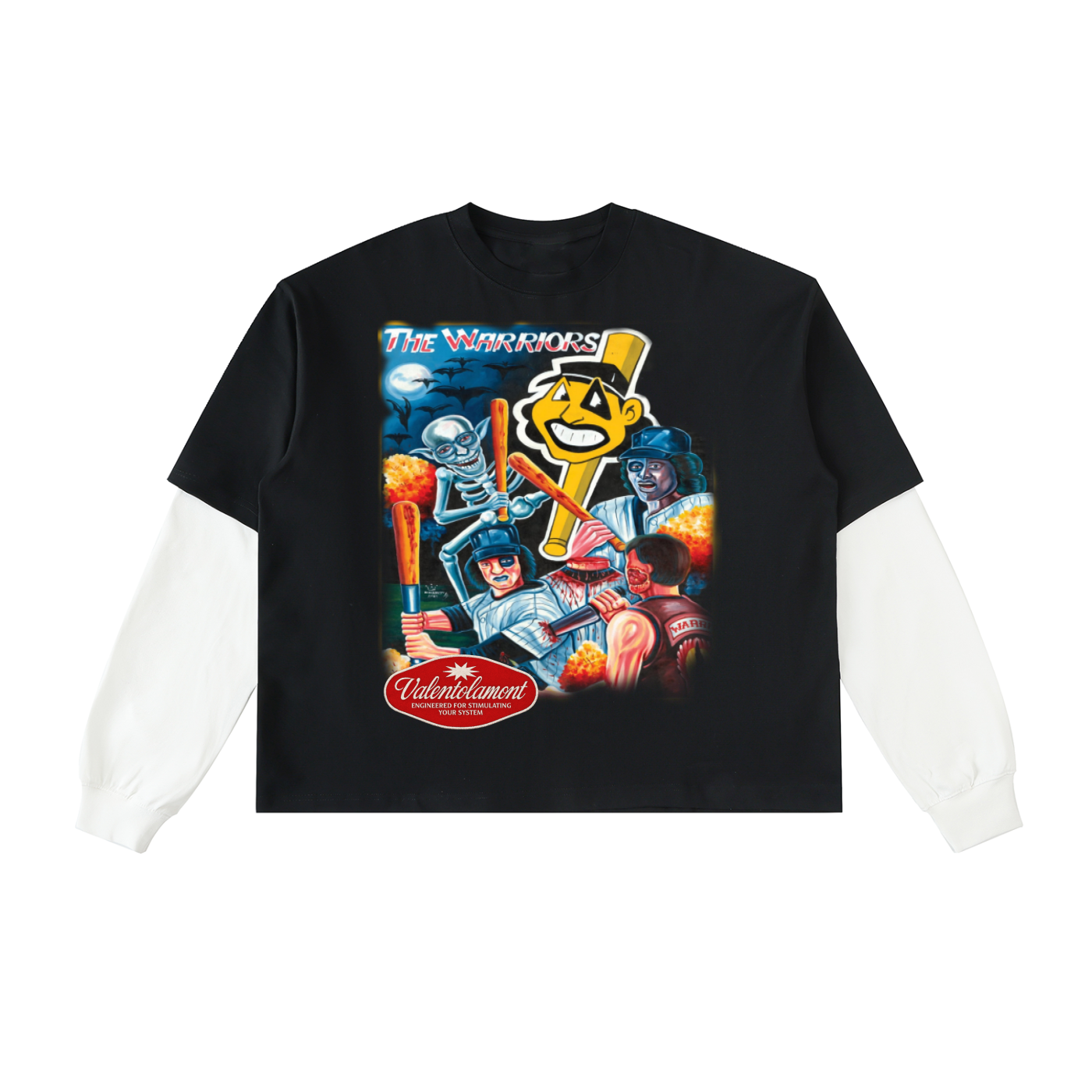 Layered Contrast Sleeve Cotton T-Shirt