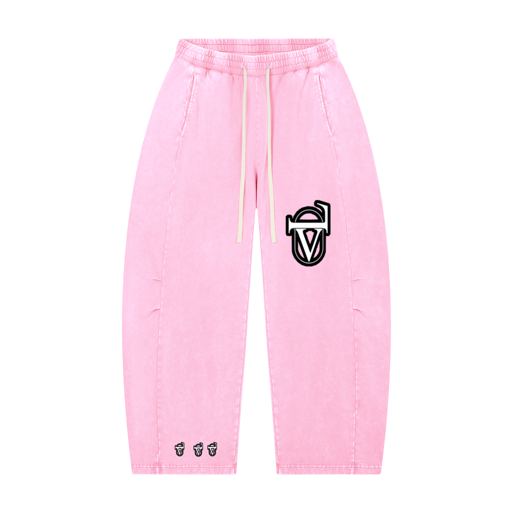 Unisex Mineral Wash Barrel Leg Pants