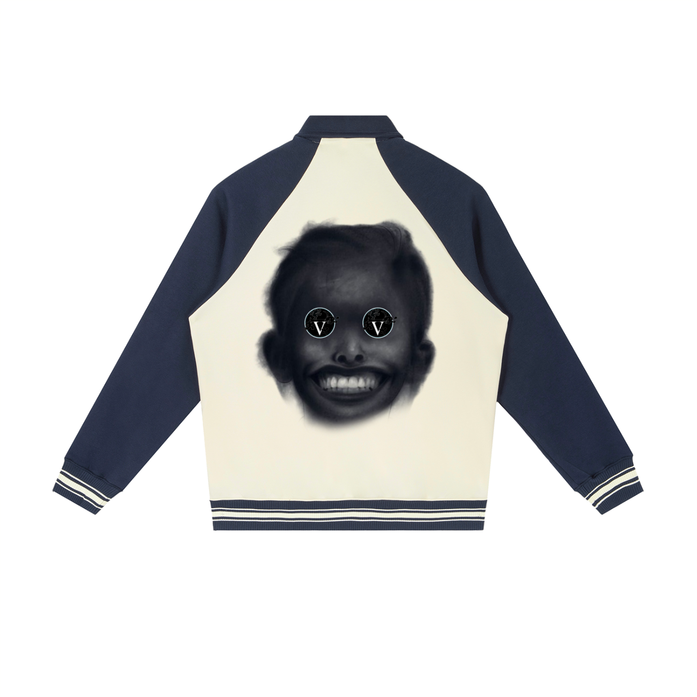 Contrast Raglan Sleeve Baseball Jacket