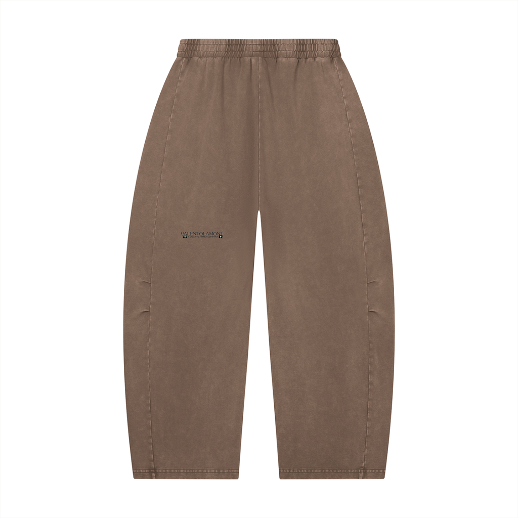 Unisex Mineral Wash Barrel Leg Pants