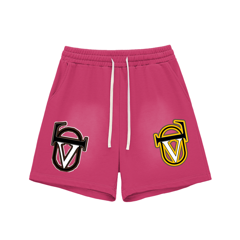Sun Fade Raw Edge Cotton Shorts
