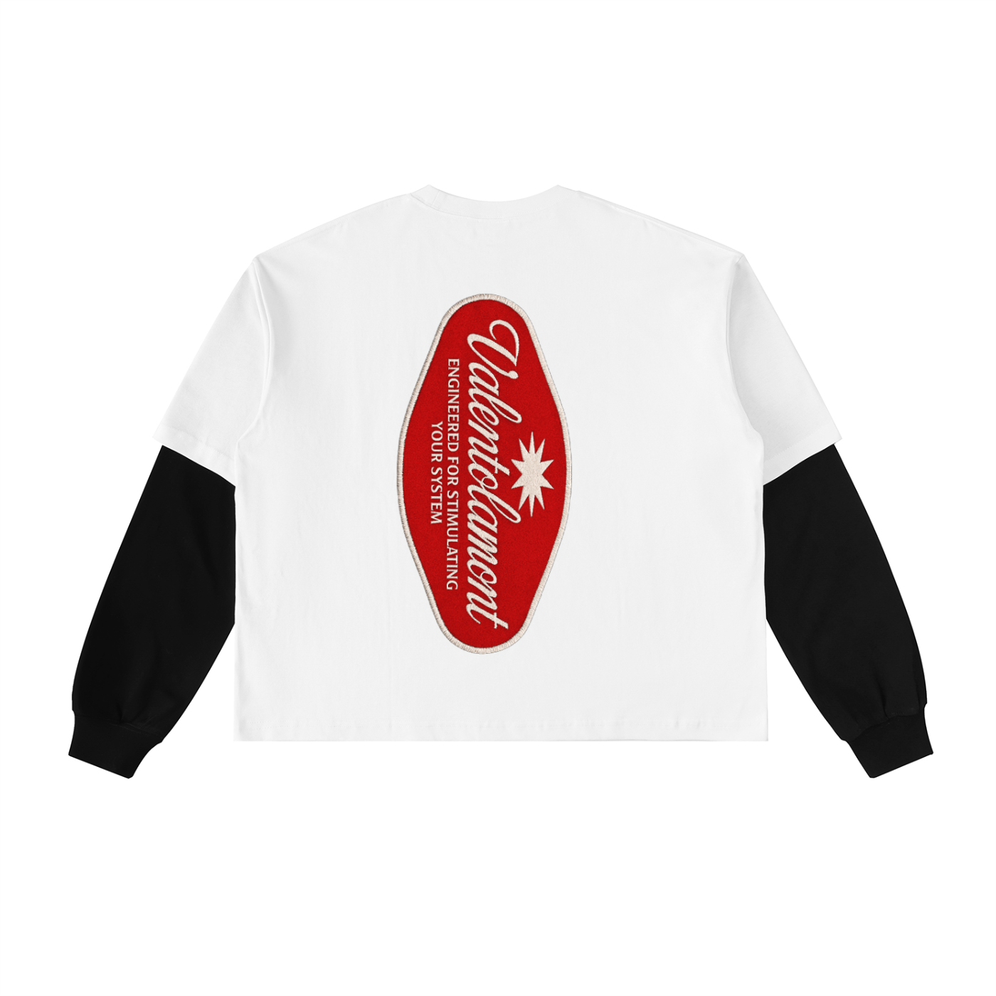 Layered Contrast Sleeve Cotton T-Shirt