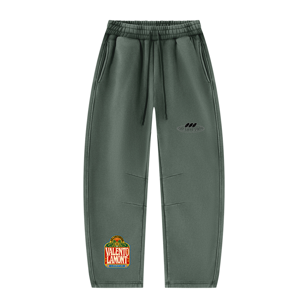 Unisex Vintage Wash Barrel Leg Fleece Sweatpants