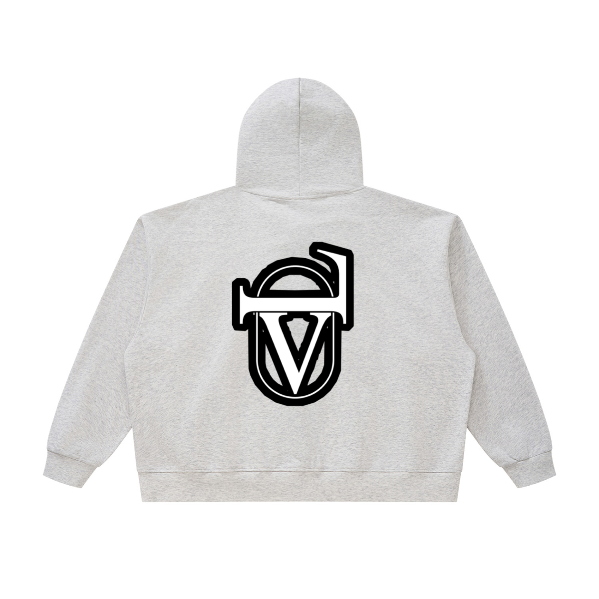 V Oversized Chunky-Zip Boxy Hoodie