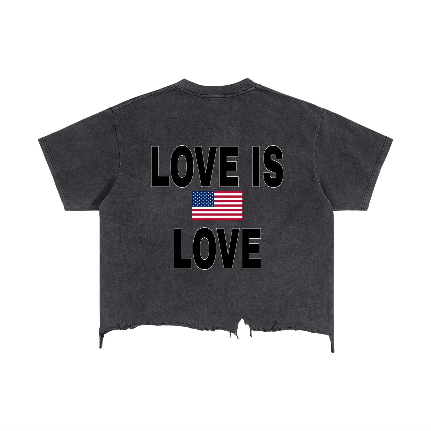 Vintage Wash Boxy Distressed Hem T-Shirt