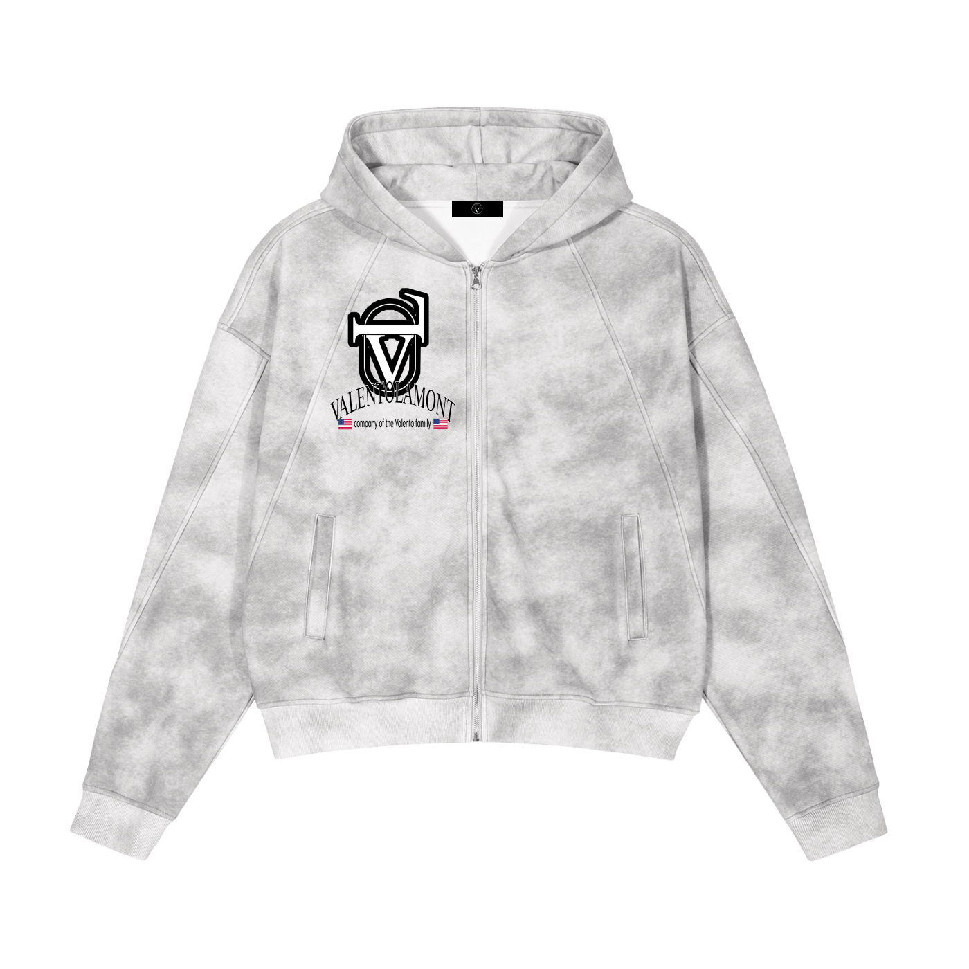 Dirty Washed Zip-Up Fleece Hoodie
