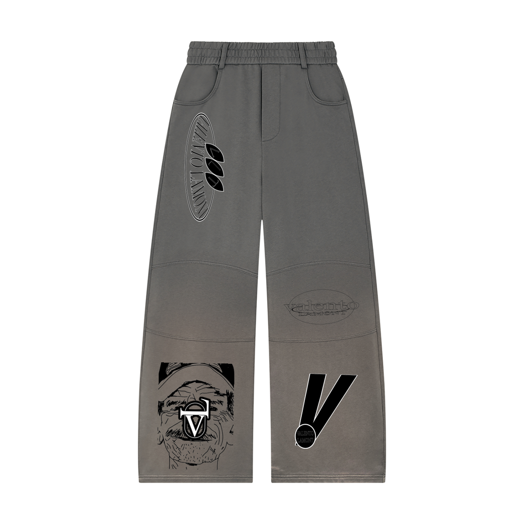 Unisex Sunfade Paneled Barrel Leg Sweatpants