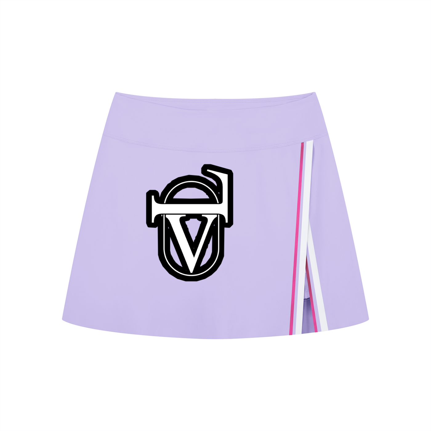Women's A-Line Contrast Panel Slit Skirt