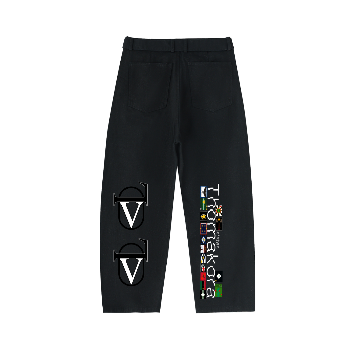 Twisted-Seam Belted Curved-Blade Pants