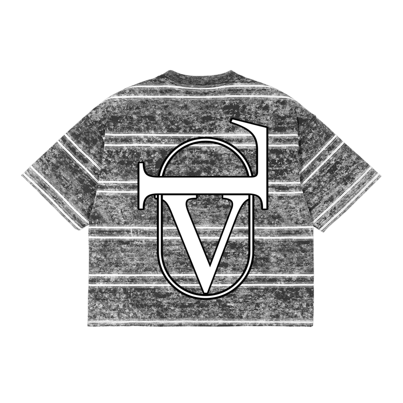 Snow Washed Striped Boxy T-Shirt