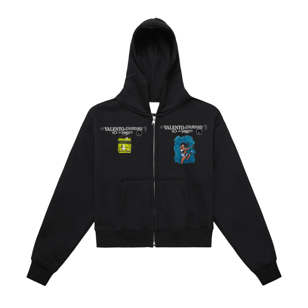 Fleeced Zip-Up Cropped Hoodie