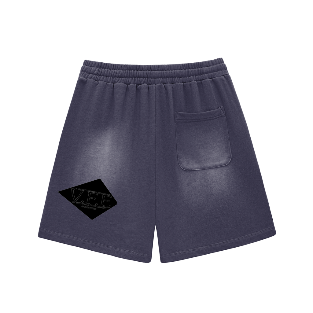 Sun Fade Raw Edge Cotton Shorts