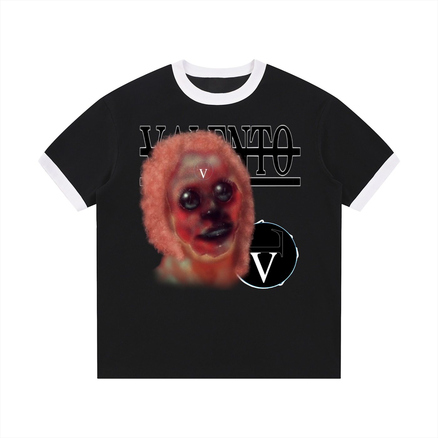 Contrast Edge Ribbed Crewneck T-Shirt