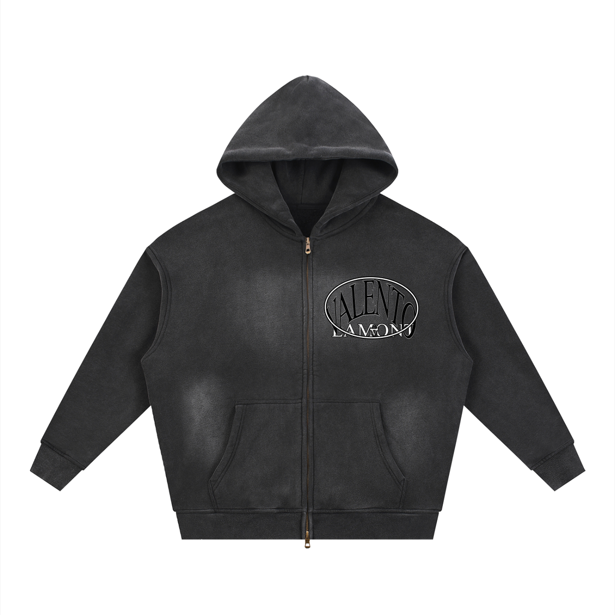 Sunfade Two-way Zipper Boxy Fleece Hoodie