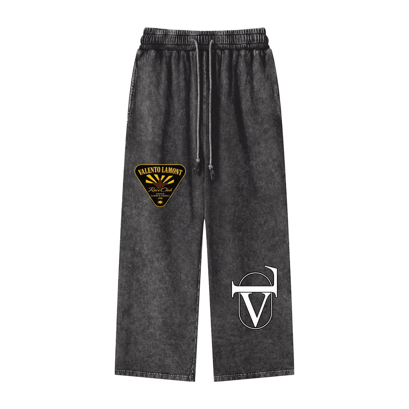 Acid Wash Straight Leg Pants - 360 GSM